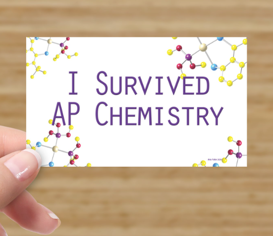 Printable I survived AP Chemistry Business card size, Chemistry